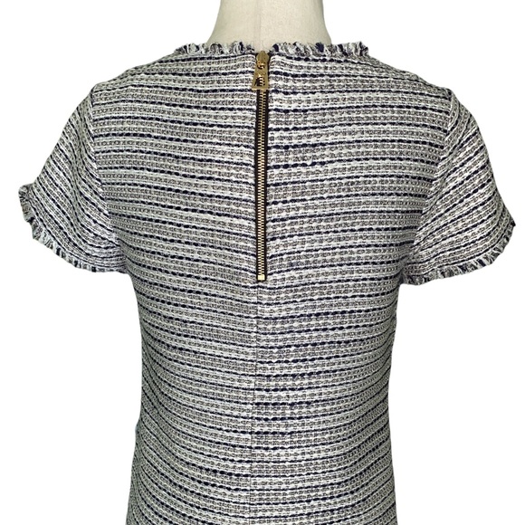 Sail to Sable Metallic Silver Tweed Striped Fringe Top - S - Picture 7 of 13
